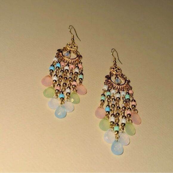 Crystal drop earrings N833 - Picture 3 of 4